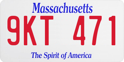 MA license plate 9KT471