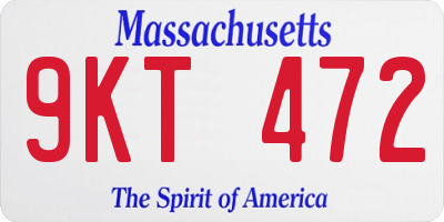 MA license plate 9KT472