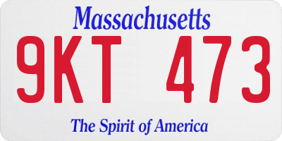 MA license plate 9KT473