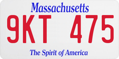 MA license plate 9KT475