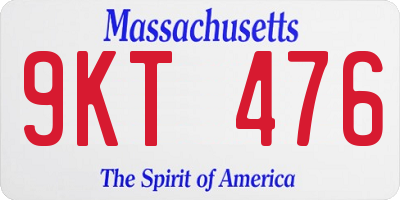 MA license plate 9KT476