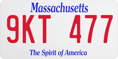 MA license plate 9KT477