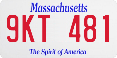 MA license plate 9KT481