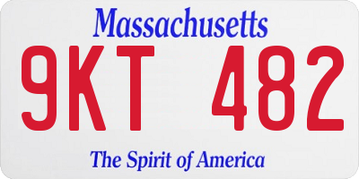 MA license plate 9KT482