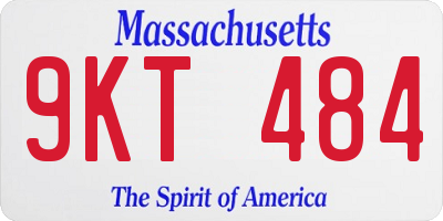 MA license plate 9KT484