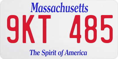 MA license plate 9KT485