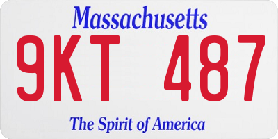 MA license plate 9KT487