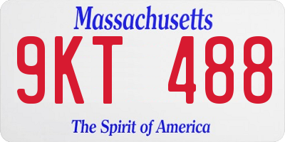 MA license plate 9KT488