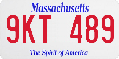 MA license plate 9KT489