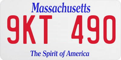MA license plate 9KT490