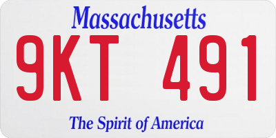 MA license plate 9KT491