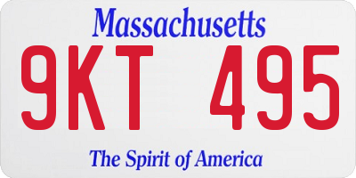 MA license plate 9KT495