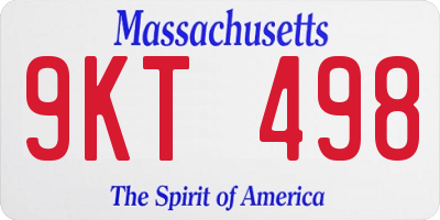 MA license plate 9KT498