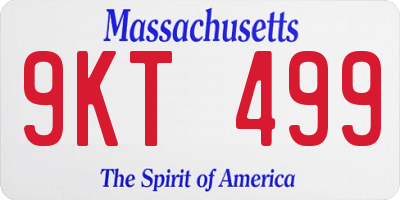 MA license plate 9KT499