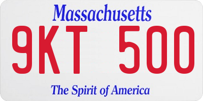 MA license plate 9KT500
