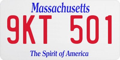 MA license plate 9KT501