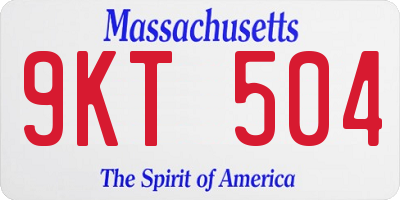 MA license plate 9KT504