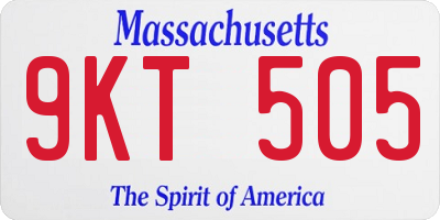MA license plate 9KT505