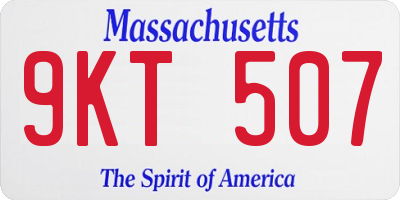 MA license plate 9KT507