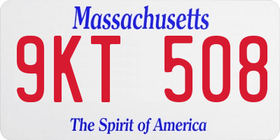 MA license plate 9KT508