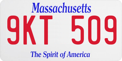 MA license plate 9KT509