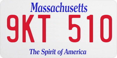 MA license plate 9KT510