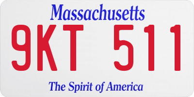 MA license plate 9KT511