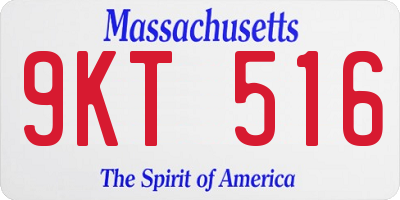MA license plate 9KT516