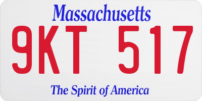 MA license plate 9KT517