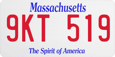 MA license plate 9KT519