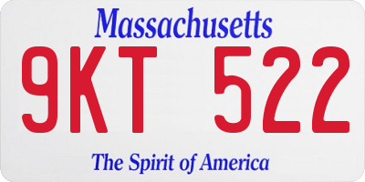 MA license plate 9KT522