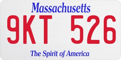 MA license plate 9KT526