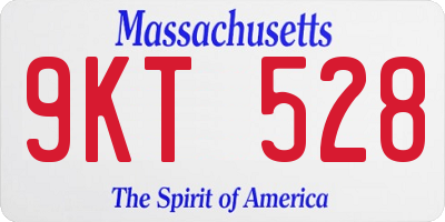 MA license plate 9KT528