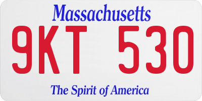 MA license plate 9KT530