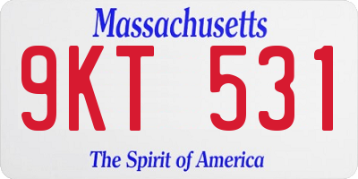 MA license plate 9KT531