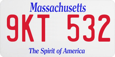 MA license plate 9KT532