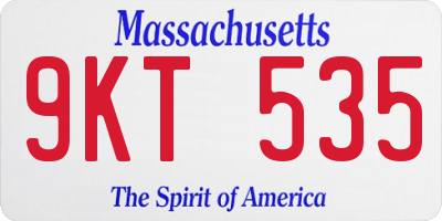 MA license plate 9KT535