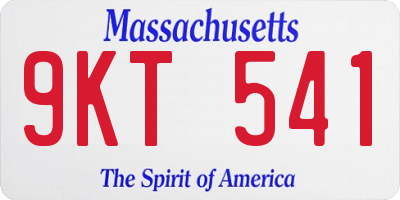 MA license plate 9KT541