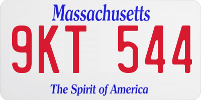 MA license plate 9KT544