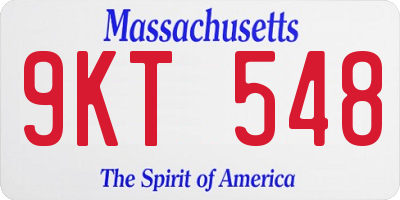 MA license plate 9KT548