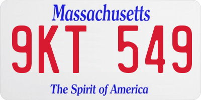 MA license plate 9KT549