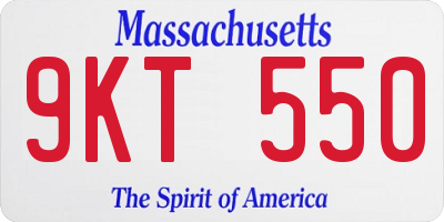 MA license plate 9KT550