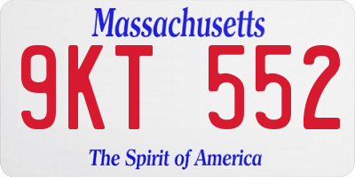 MA license plate 9KT552
