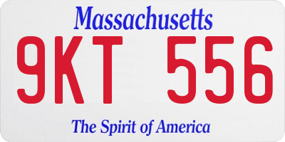 MA license plate 9KT556