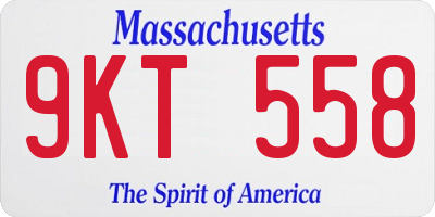 MA license plate 9KT558
