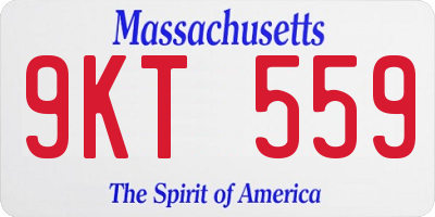 MA license plate 9KT559