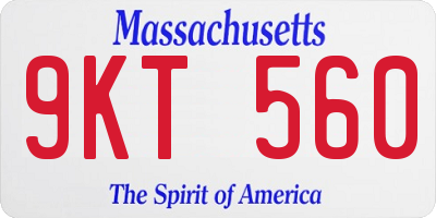 MA license plate 9KT560