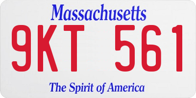 MA license plate 9KT561