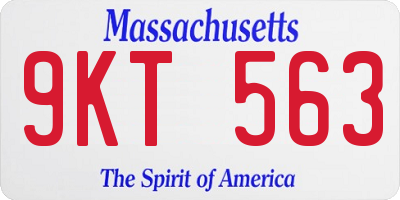 MA license plate 9KT563