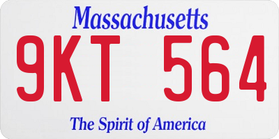 MA license plate 9KT564